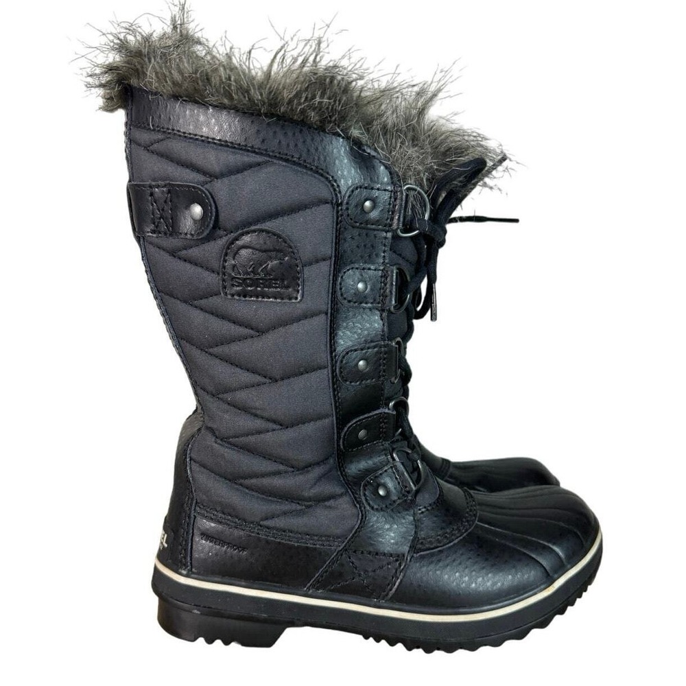 Sorel Boots Womens 6.5 Black Tofino II Faux Fur Lined Waterproof Snow Outdoors